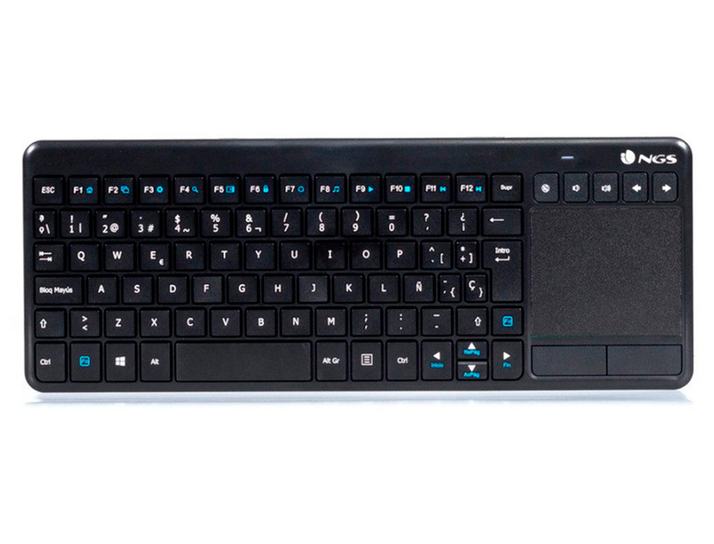 TECLADO NGS WARRIOR INALAMBRICO TOUCH PAD CON TECLAS MULTIMEDIA DE 2,4 GHZ COLOR NEGRO