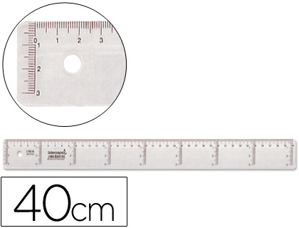 REGLA LIDERPAPEL PLASTICO CRISTAL 40 CM