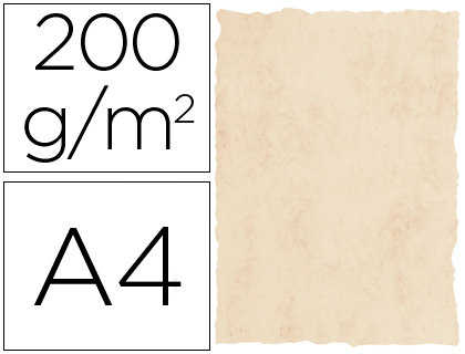 PAPEL PERGAMINO DIN A4 200 GR COLOR MARMOL BEIGE PAQUETE DE 25 HOJAS