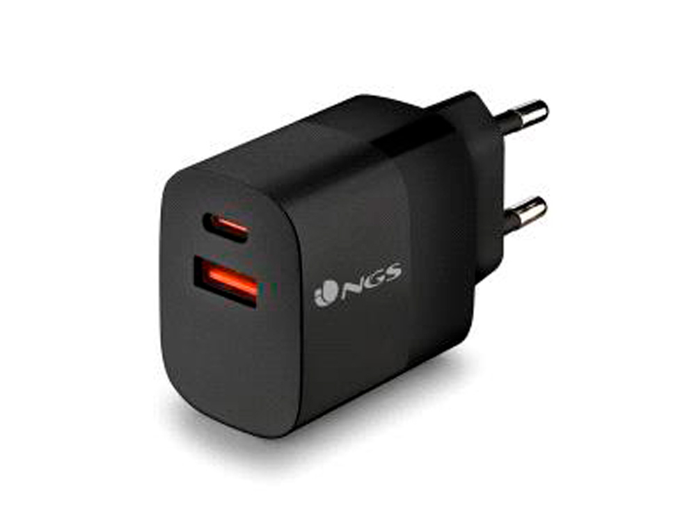 CARGADOR GAN NGS DE PARED ULTRARAPIDO PARA PORTATIL DE 45W CON SALIDA TIPO USB-C Y CABLE USB-C A USB-C LONGITUD