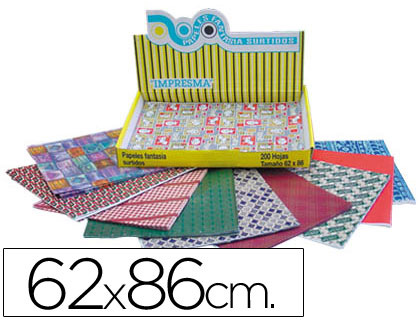 PAPEL DE REGALO IMPRESMA TAMAO 62X86 CM CAJA DE 200 HOJAS