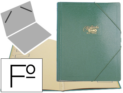 CARPETA CLASIFICADOR CARTON COMPACTO SARO FOLIO VERDE -12 DEPARTAMENTOS